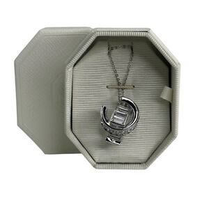 Swarovski Matrix Pendant Baguette Cut Necklace White, Rhodium Plated